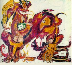 Heri Dono, The Suppressor, (Orang Injak) 1989, collection Dr. Oei Hong Djien